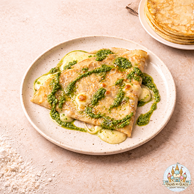 CRÊPE AU PESTO ET AU FROMAGE
