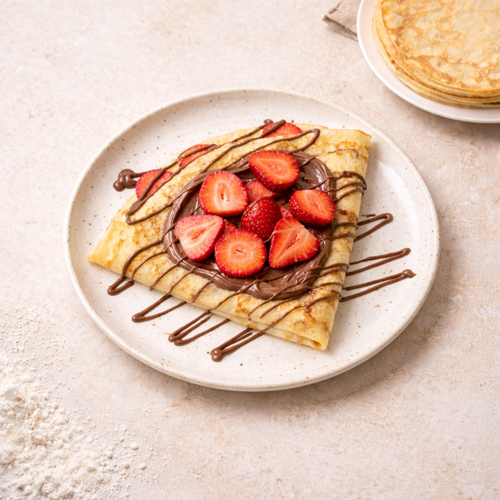CRÊPE AUX FRAISES ET AU NUTELLA